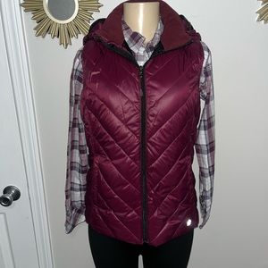 Burgundy puffer vest